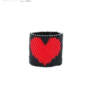 Katmojo Jumbo Beaded Heart Ring